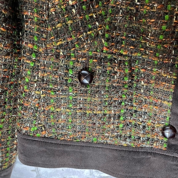 TALBOTS Jacket Women’s Sz‎ 10 Petite Brown Tweed Short Blazer - Picture 3 of 12